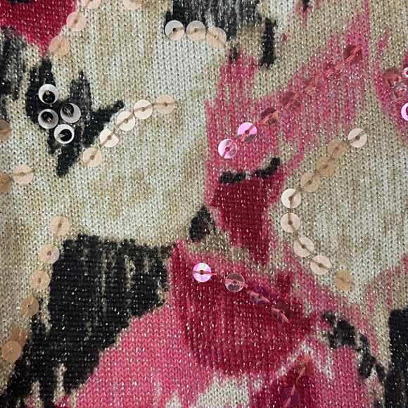 Alfred Dunner Women Floral Sequin Cardigan Sweater XL Multicolo Metallic Sparkle - Picture 5 of 11